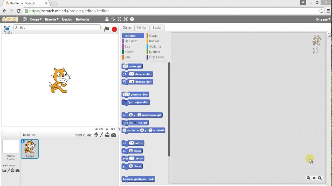 Geleceği Yazanlar (Turkcell) – Scratch 101 Eğitimi – Ders 5: Farklı Bileşenler Kullanarak İşlemler Yapılması – Bölüm 1