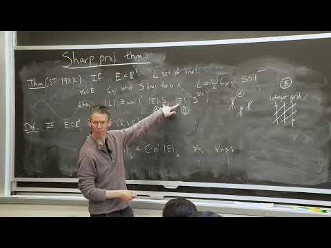MIT – Projection Theory – Lecture 22: Sharp Projection Theorems, Part 1: Introduction and Beck’s Theorem.