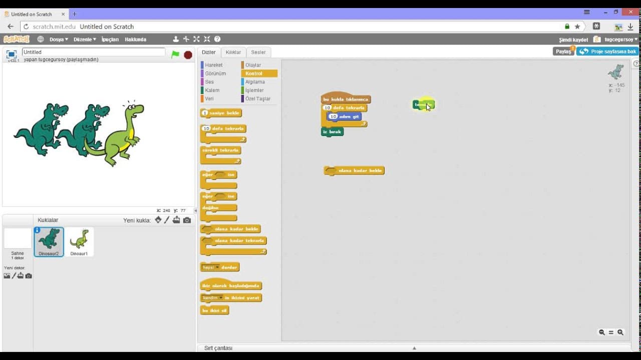 Geleceği Yazanlar (Turkcell) – Scratch 101 Eğitimi – Ders 4: Kontrol Blokları – Bölüm 3