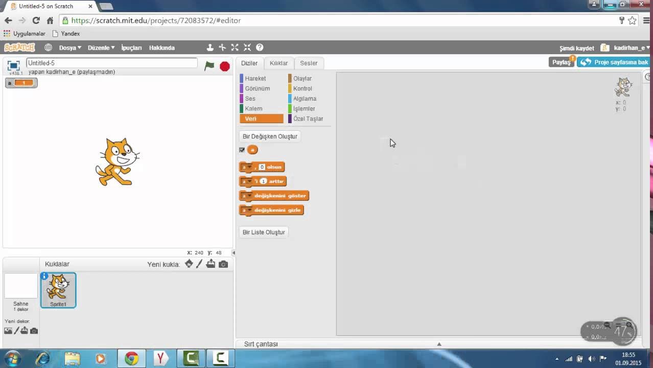 Geleceği Yazanlar (Turkcell) – Scratch 101 Eğitimi Ders 6 : İşlemler – Bölüm 4