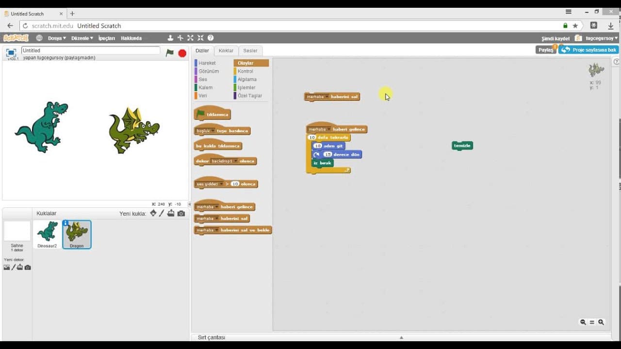 Geleceği Yazanlar (Turkcell) – Scratch 101 Eğitimi – Ders 4: Kontrol Blokları – Bölüm 7