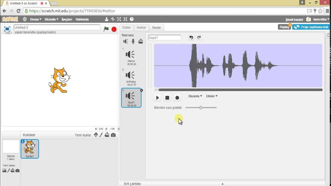 Geleceği Yazanlar (Turkcell) – Scratch 101 Eğitimi – Ders 3: Ses ve Kalem Blokları – Bölüm 2