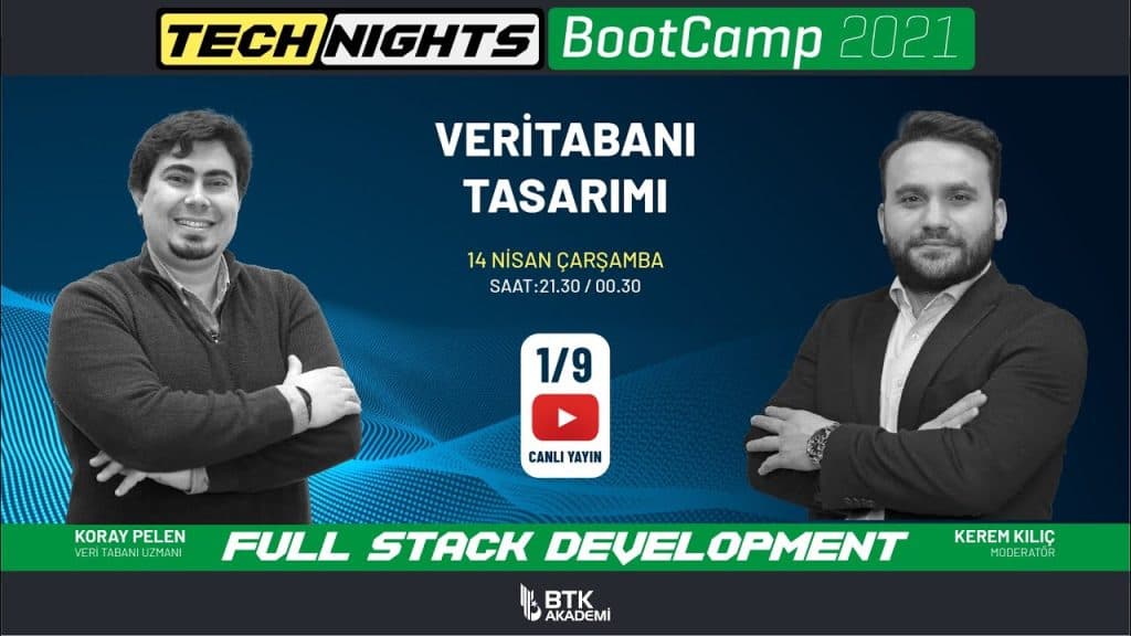 BTK Akademi – BootCamp | 14 Nisan 2021 | Bölüm 1 | Veritabanı Tasarımı