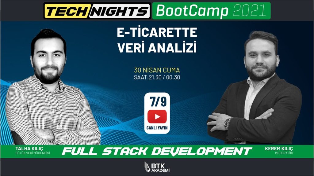 BTK Akademi – BootCamp | 30 Nisan 2021 | Bölüm 7 | E-TİCARETTE VERİ ANALİZİ