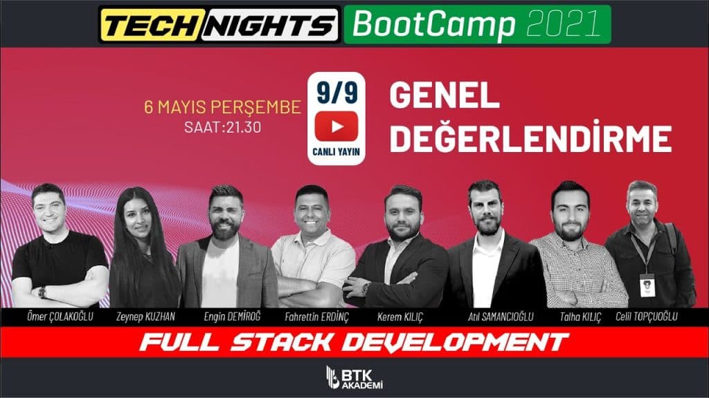 BTK Akademi – BootCamp | 6 Mayıs 2021 | Bölüm 9 | GENEL DEĞERLENDİRME